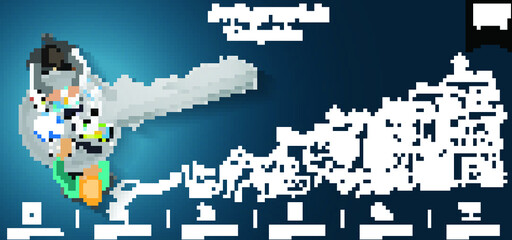 Illustration business.design modern  idea and concept think creativity. for brainstorm,Social network,success,plan,think,search,analyze,communicate, futuristic idea innovation technology.