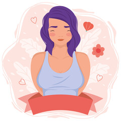 young woman with flowers