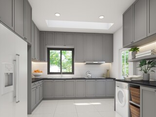 3d rendering of kitchen room ,Interior design