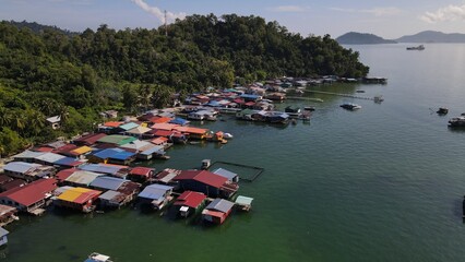 Naklejka premium The Scenery of The Villages Within Gaya Island, Kota Kinabalu, Sabah Malaysia