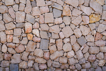 rock stones wall of brick horizontal stone different sized outdoor facade background
