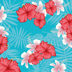 tropical flowers and leafs