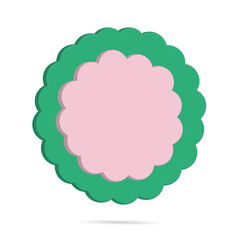 3D rounded background vector button illustration, with green and pink color, best for your property images