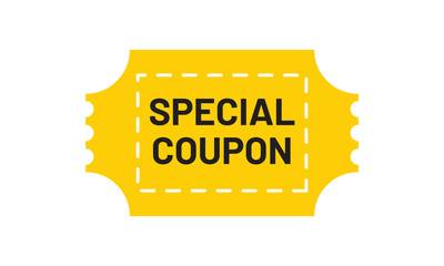 Yellow discount coupon icon template