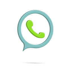 Obraz premium 3D call icon vector illustration, communication theme with calling activity 