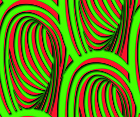 a metered pattern suitable for textiles consisting of geometric objects