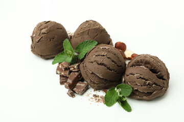 Concept of summer food, ice cream, close up