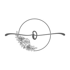 flowers frame Elegant Initial Letter Type o Logo Sign Symbol Icon