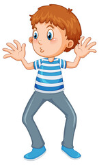 A boy in standing posture cartoon character