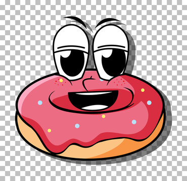 Doughnut cartoon character isolated