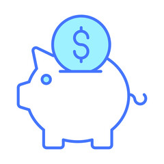 piggy bank Finance Related Vector Line Icon. Editable Stroke Pixel Perfect.