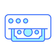 ATM machine Finance Related Vector Line Icon. Editable Stroke Pixel Perfect.