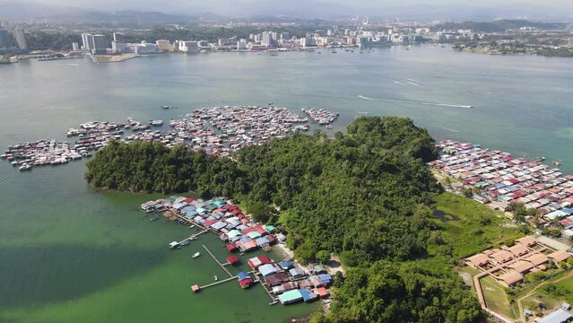The Scenery of The Villages Within Gaya Island, Kota Kinabalu, Sabah Malaysia