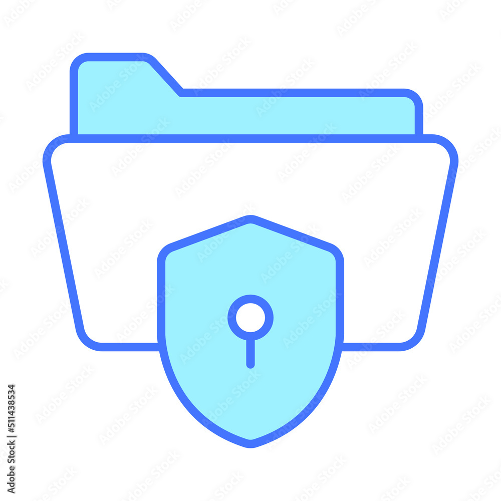 Wall mural data security finance related vector line icon. editable stroke pixel perfect.