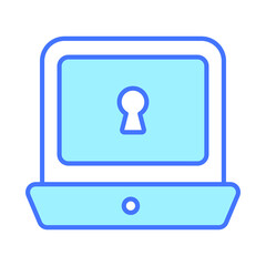 laptop security Finance Related Vector Line Icon. Editable Stroke Pixel Perfect.