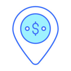Naklejka premium location mark Finance Related Vector Line Icon. Editable Stroke Pixel Perfect.
