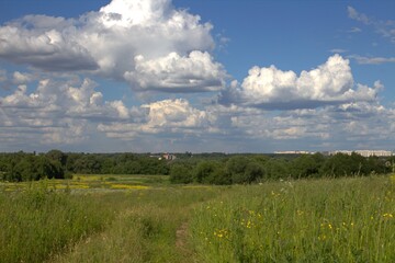 clouds over the field