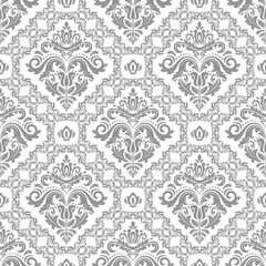 Classic seamless vector light silver pattern. Damask orient ornament. Classic vintage background. Orient pattern for fabric, wallpapers and packaging