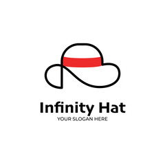 Infinity hat monoline style logo template