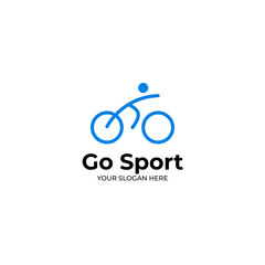 Bicycle sport monoline style logo template