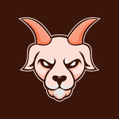Goat head cartoon mascot logo template