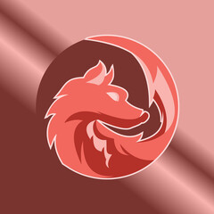 Fox cartoon traditional vintage logo template