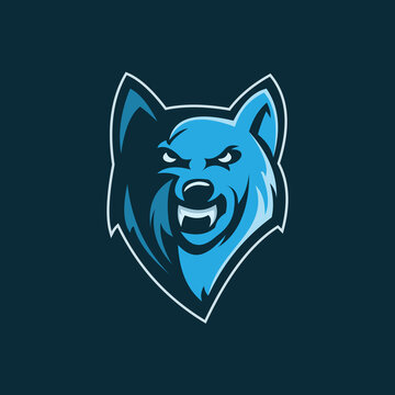 Wolf head mascot logo template