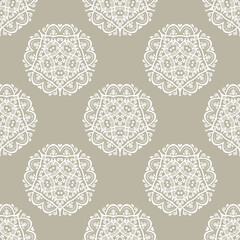 Orient vector classic pattern. Seamless abstract background with vintage elements. Orient beige and white pattern. Ornament for wallpapers and packaging