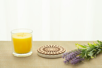 향초와 제품촬영을 위한 연단