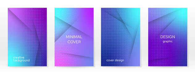 Minimal Poster. Pastel Soft. Blue Gradient Set.