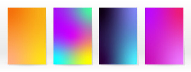 Minimal Poster. Pastel Soft. Rainbow Gradient Set. - 511443959