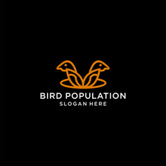 Fototapeta premium Bird crown logo icon design vector 