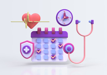 Medical check up concept illustration Landing page template for background