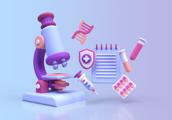 medical research concept illustration Landing page template for background