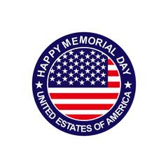happy memorial day logo vector design america