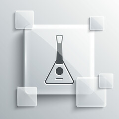 Grey Musical instrument balalaika icon isolated on grey background. Square glass panels. Vector