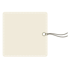 tag vector Horizontal set Angled Hangtag Seam Beige With String And Shadowimage vector price tag  Paper Label Isolated On White Background. Ready for your message.
 