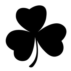 Black clover shamrock icon on white background