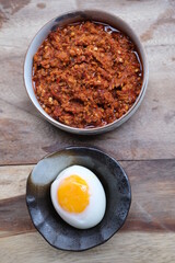 Galangal Paste and boiled egg