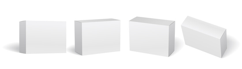 Packaging box mockup vector set