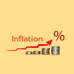 stacked coins,inflation, current inflation and deflation situation