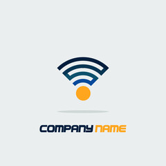 logo icon for insurance companies and retail stores simple blue stripes elegant trendy lines