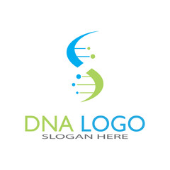 Obraz premium DNA vector logo design template.modern medical logotype.laboratory science icon symbol.colorful pharmacology sign-vector