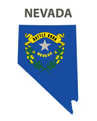 State with a flag. Nevada, USA.