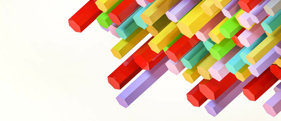 Fototapeta premium LGBT Pride Month and Geometric Shape on Rainbow. Gender diversity and diversity concepts. Love with marriage and symbolism of diversity ,lesbian, gay, copy space, banner, website -3d Rendering