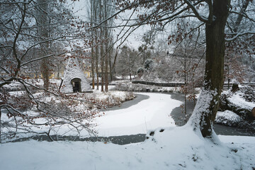 Winter scene of a lake