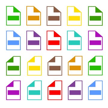 Symbol set file formats. Set of Document File Formats icons. File extensions diverse icons set isolated. jpeg illustration.Document jpg image icons isolated design. Paper document page icon. Edit docu