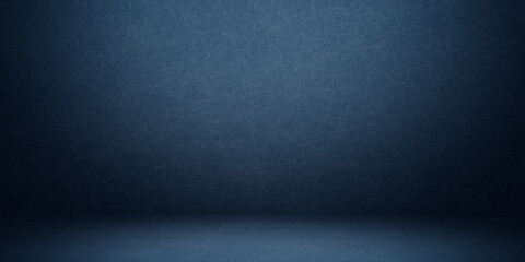 Empty blue studio room interior. Clean workshop for photography or presentation
