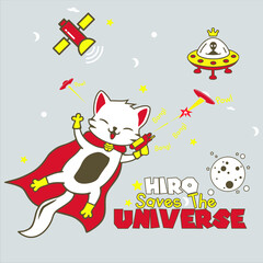 funny cat with costum, best for t-shirt, mascot, sticker and etc