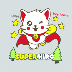 funny cat with costum, best for t-shirt, mascot, sticker and etc